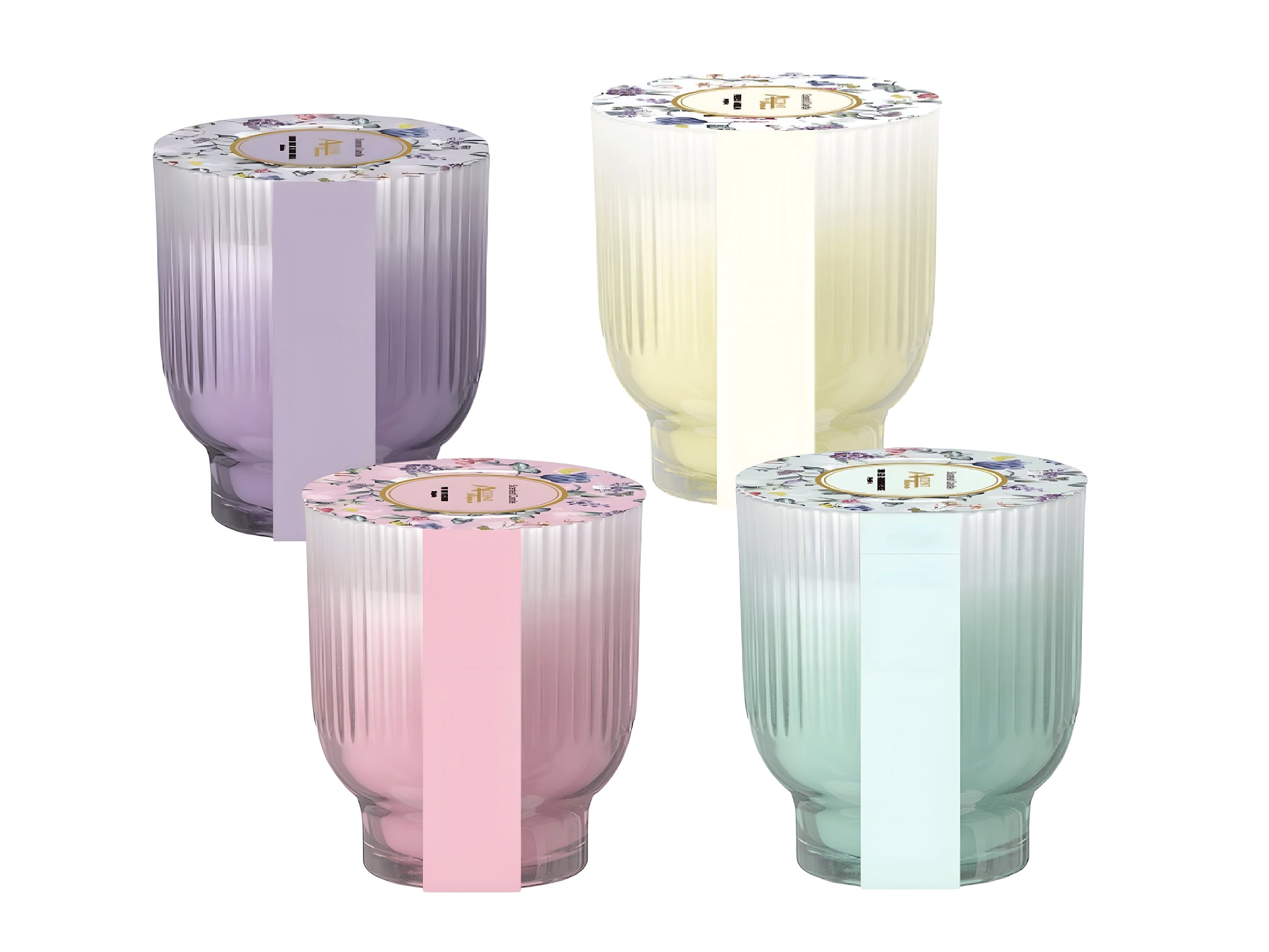 bulk 12 Jardin Floral Scented Candle 270g 4 Assort V637-INC37138