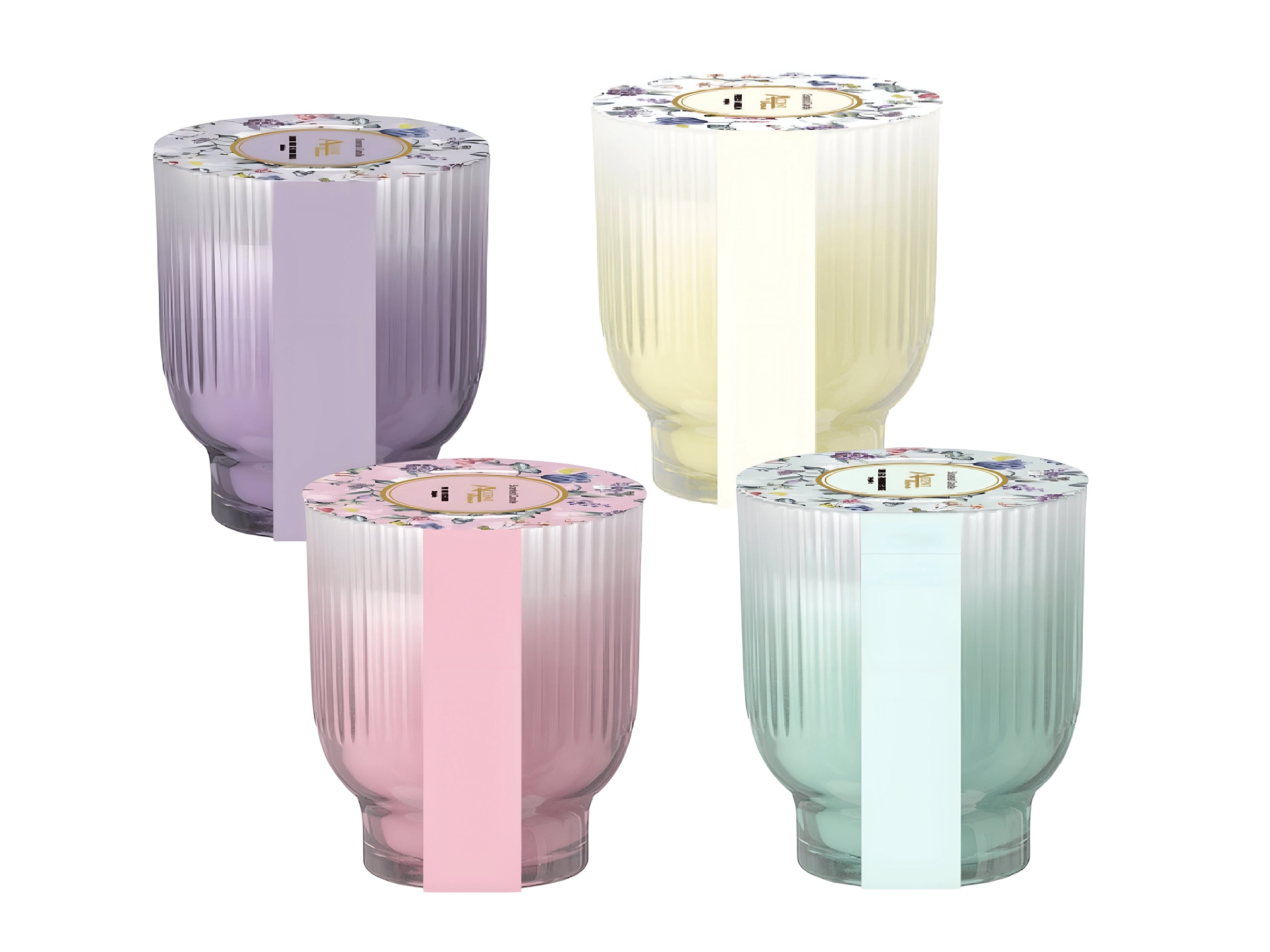 bulk 12 Jardin Floral Scented Candle 270g 4 Assort V637-INC37138