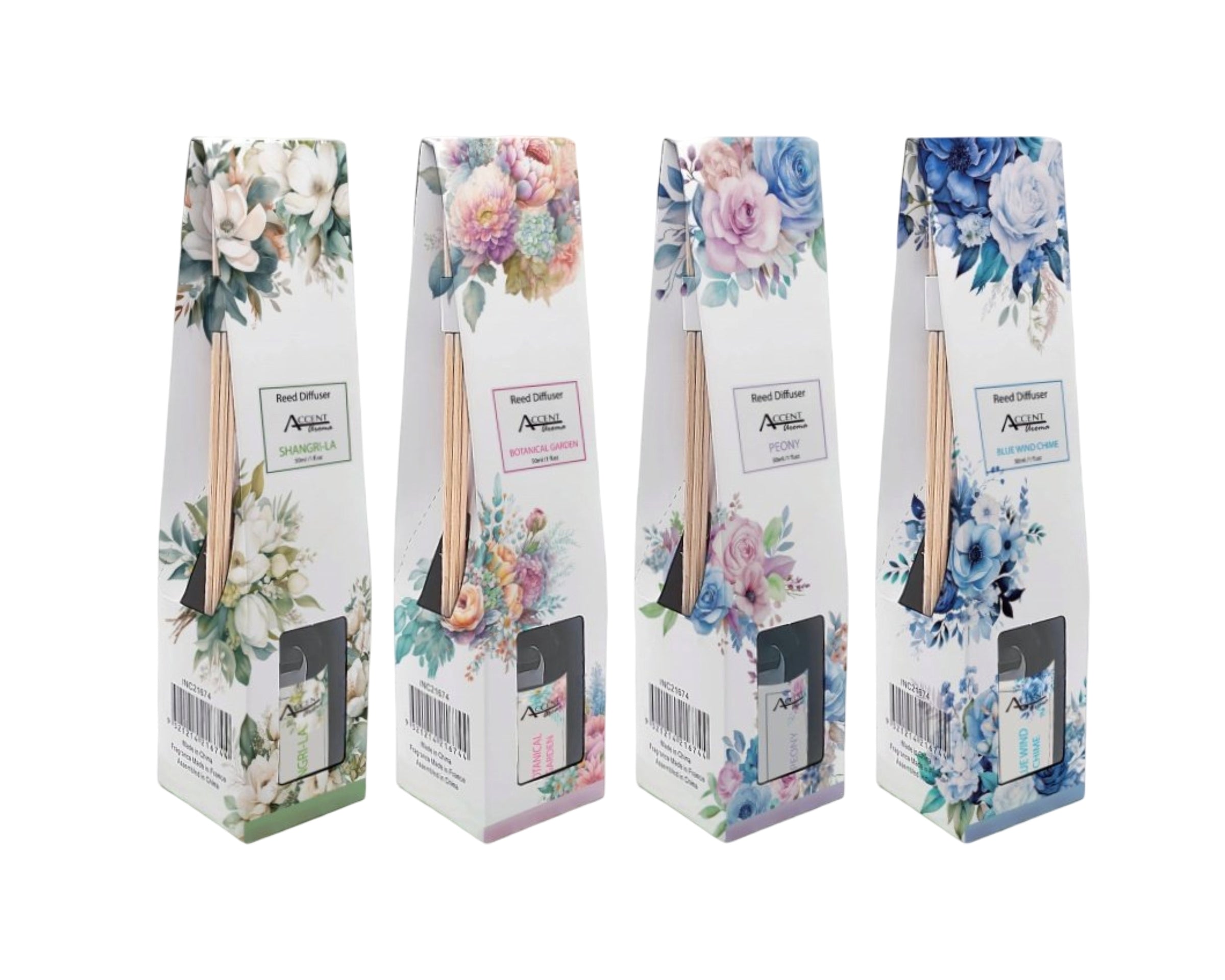 bulk 72 Aromatic Bouquet Diffuser 30Ml 4 Asst V637-INC38917