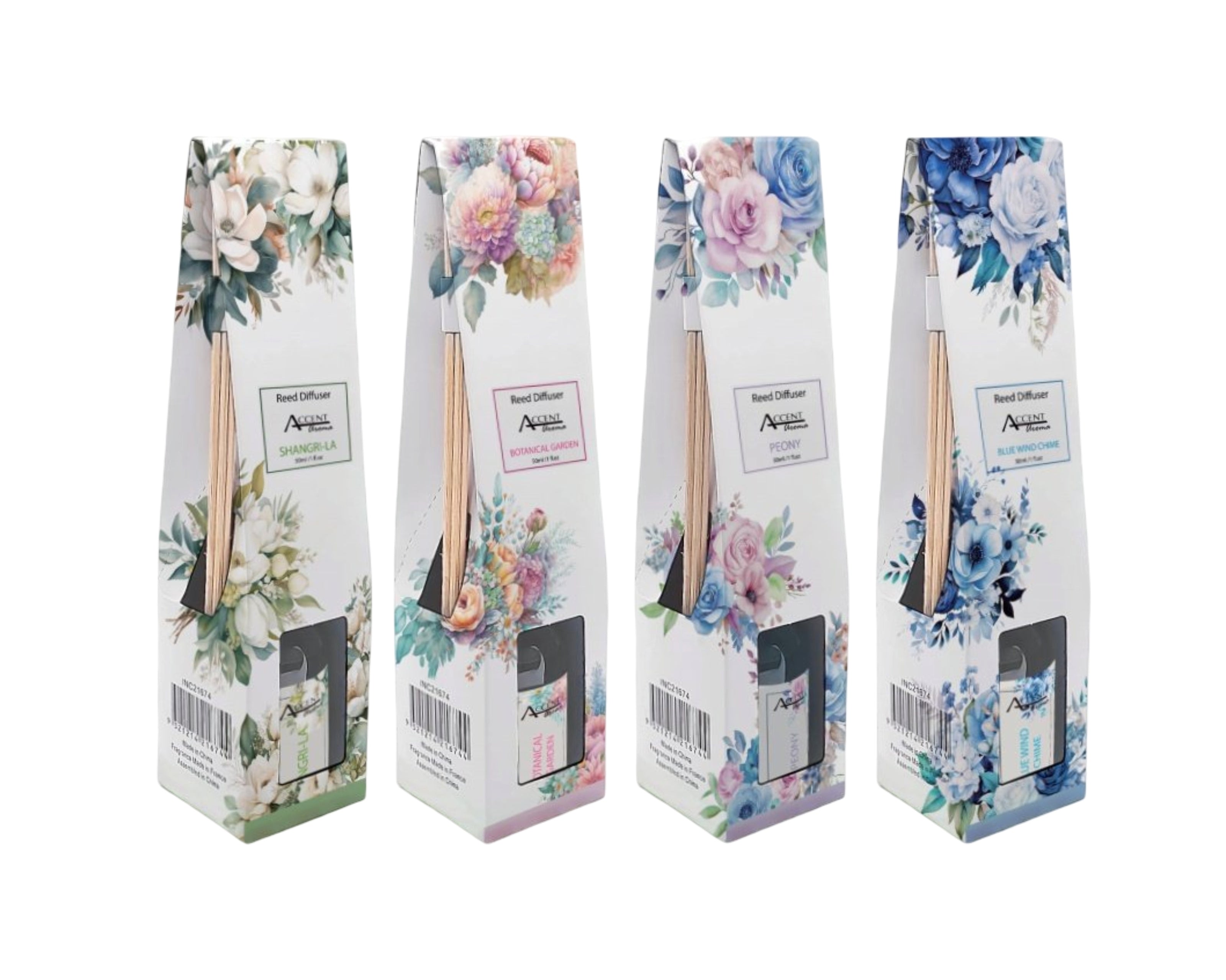bulk 72 Aromatic Bouquet Diffuser 30Ml 4 Asst V637-INC38917