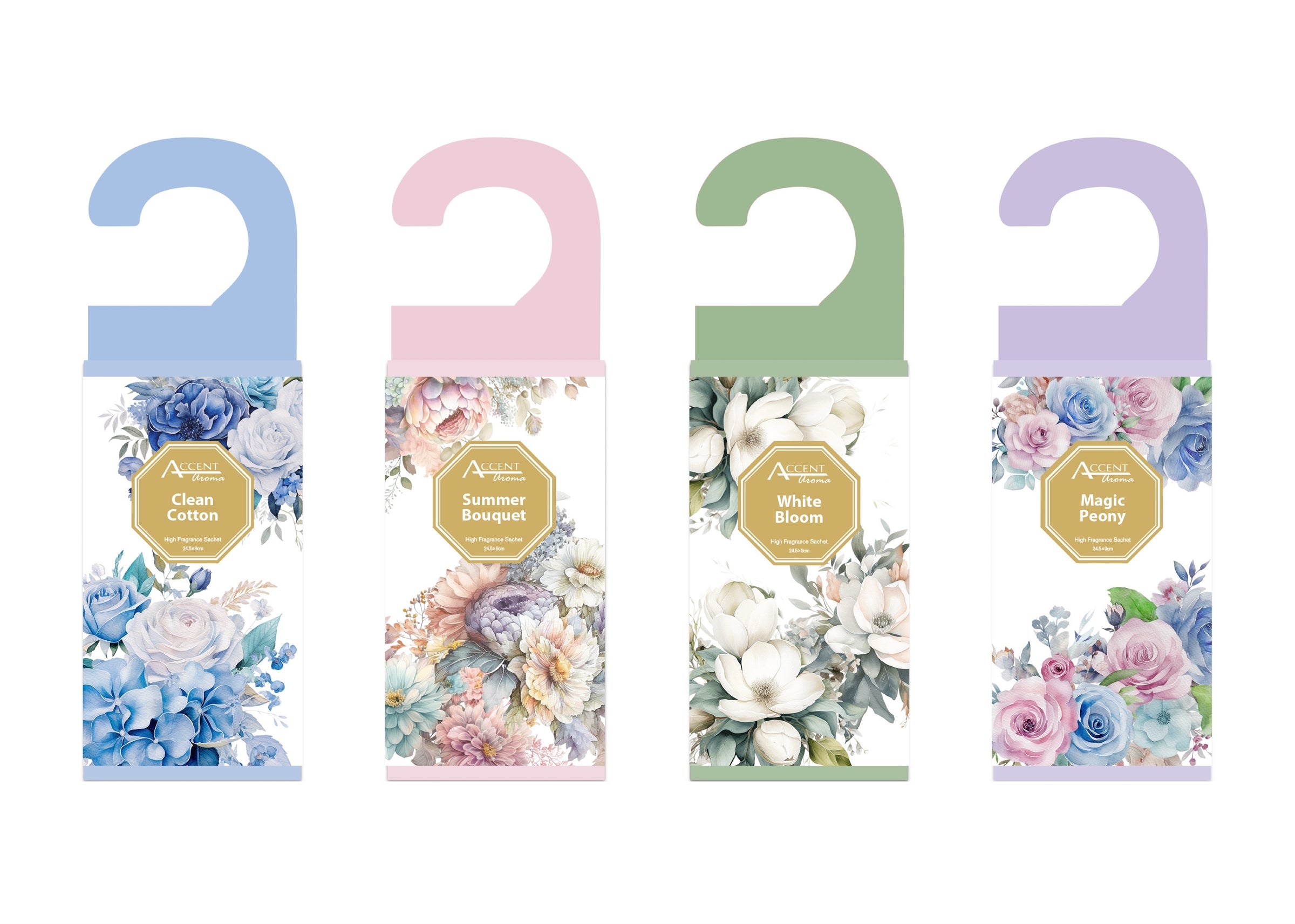 bulk 96 Aromatic Bouquet Scented Hanging Sachet Asst V637-INC38925