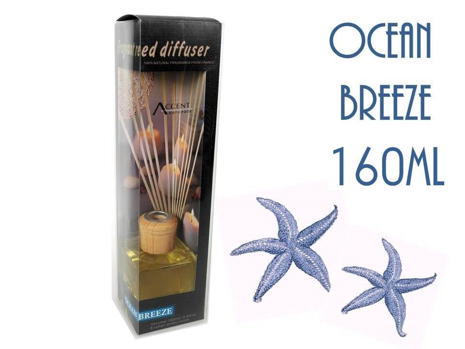 bulk 12 Fragrant Oil Diffuser Ocean Breeze 160ml 12 Rattan Sticks V637-INC5574