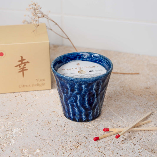 Candle Yuzu Citrus Blue Ceramic 180g V637-K0051B