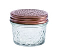bulk 48 Diamond Look Glass Jar w Gold Lid Canister 7cm V637-KIT30730
