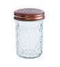 bulk 24 Medium Diamond Look Glass Jar w Rose Gold Lid 10cm V637-KIT30731