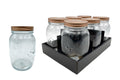 bulk 18 Glass Jar w Metal Lid 1000ml Canister 16cm V637-KIT31697