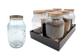 bulk 18 Glass Jar w Metal Lid 1500ml Canister 20cm V637-KIT31698