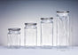 bulk 12 Swirl Embossed Squ Glass Jar w Glass Lid 27cm V637-KIT31846