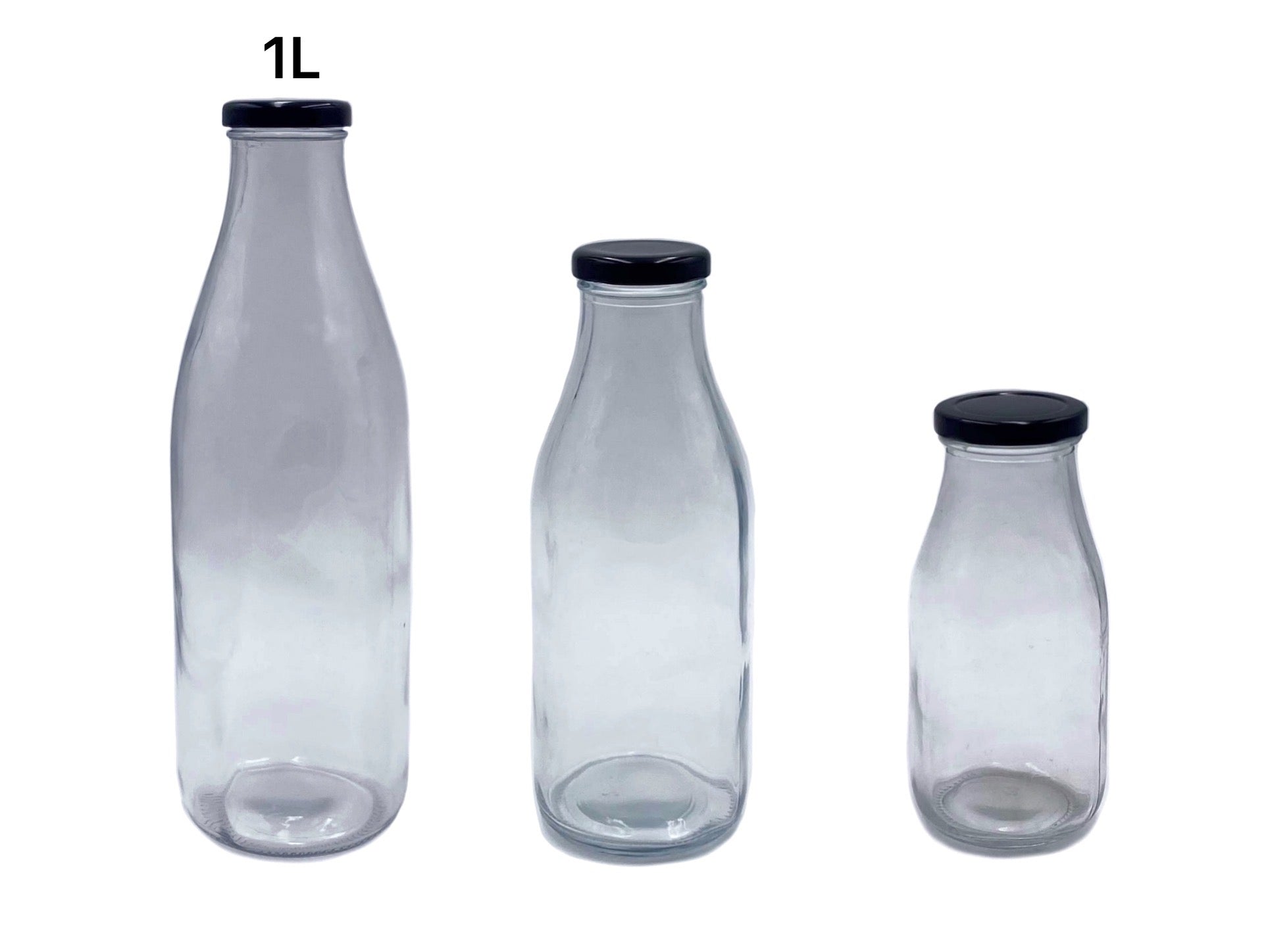 bulk 12 1L Glass Milk Bottle V637-KIT31856