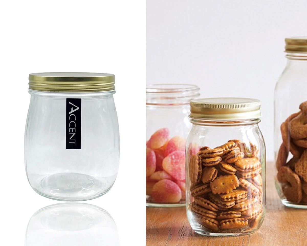 bulk 24 Glass Jar w Screw Lid 700ml Canister 13cm V637-KIT32676