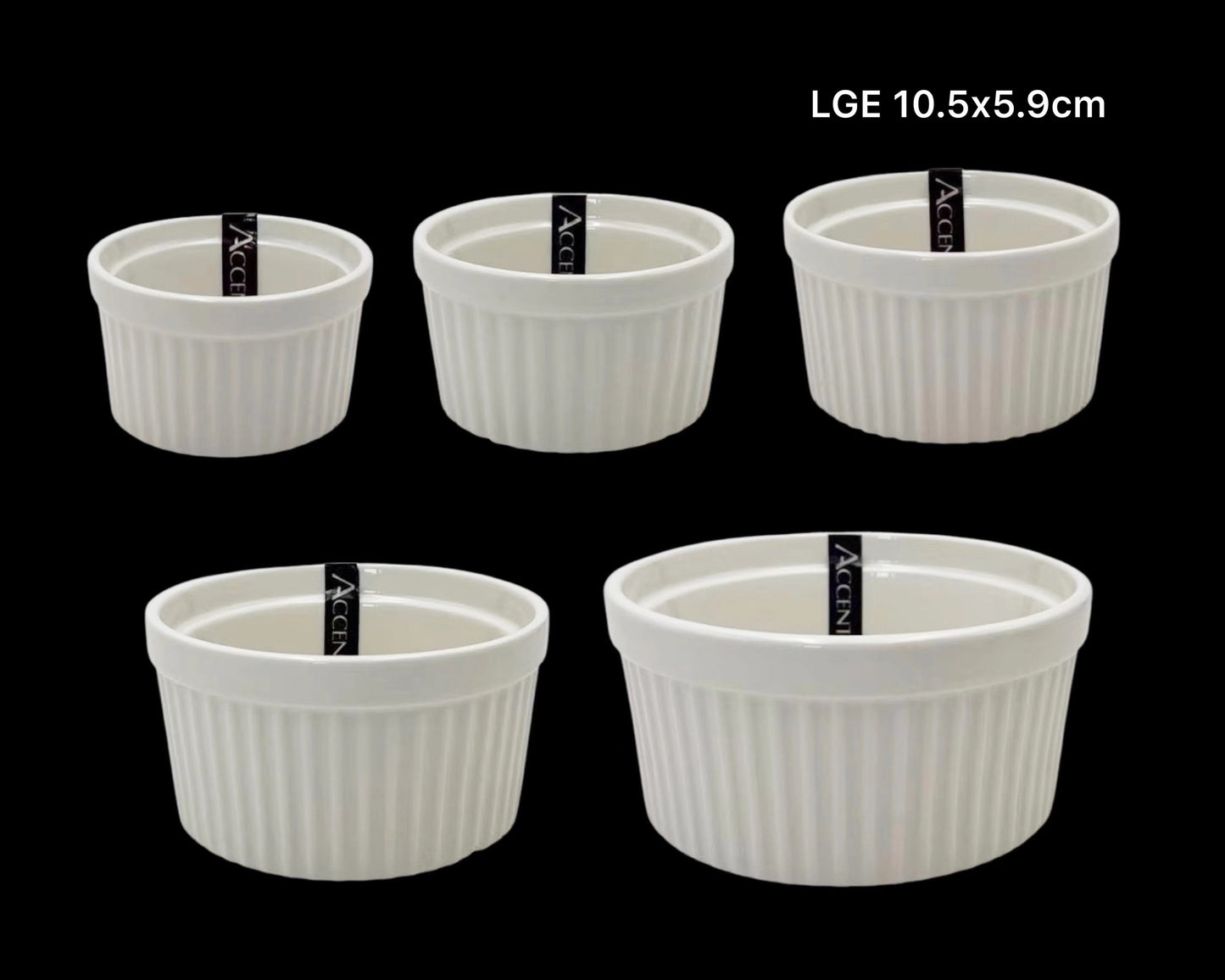 bulk 36 Large New Bone China Ramekln 10x6cm V637-KIT32842