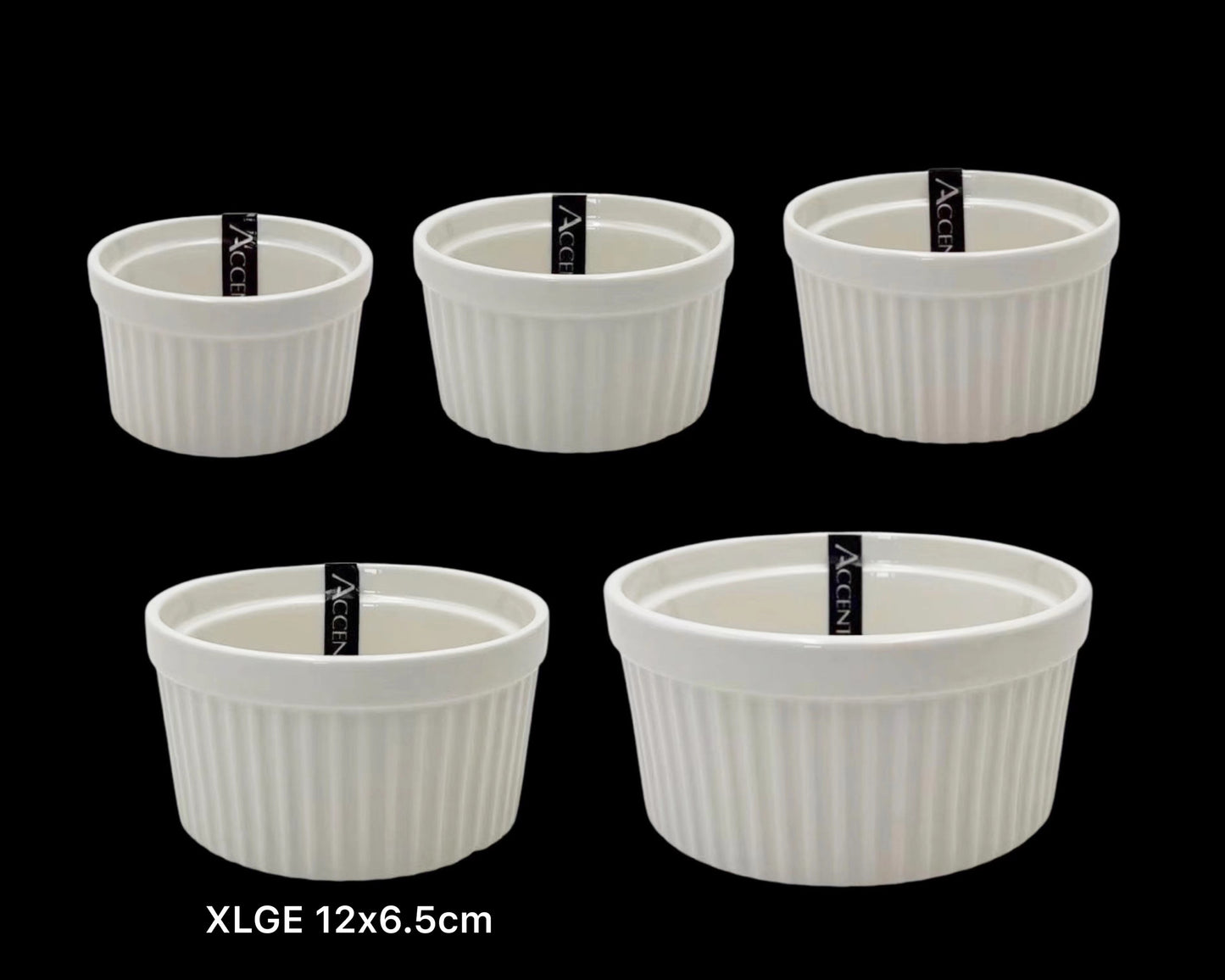 bulk 36 Xlarge New Bone China Ramekln 12x6cm V637-KIT32843