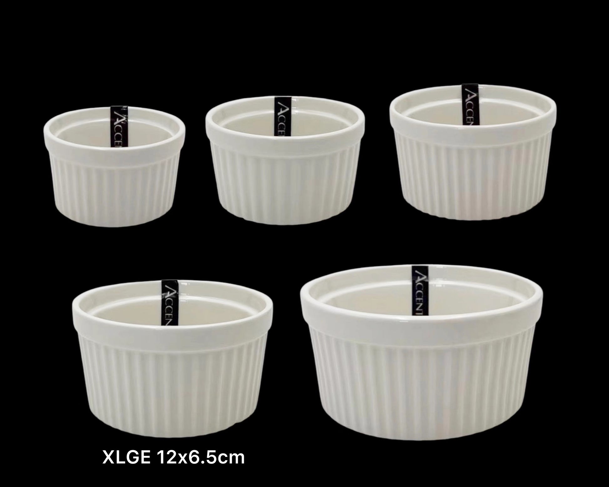 bulk 36 Xlarge New Bone China Ramekln 12x6cm V637-KIT32843