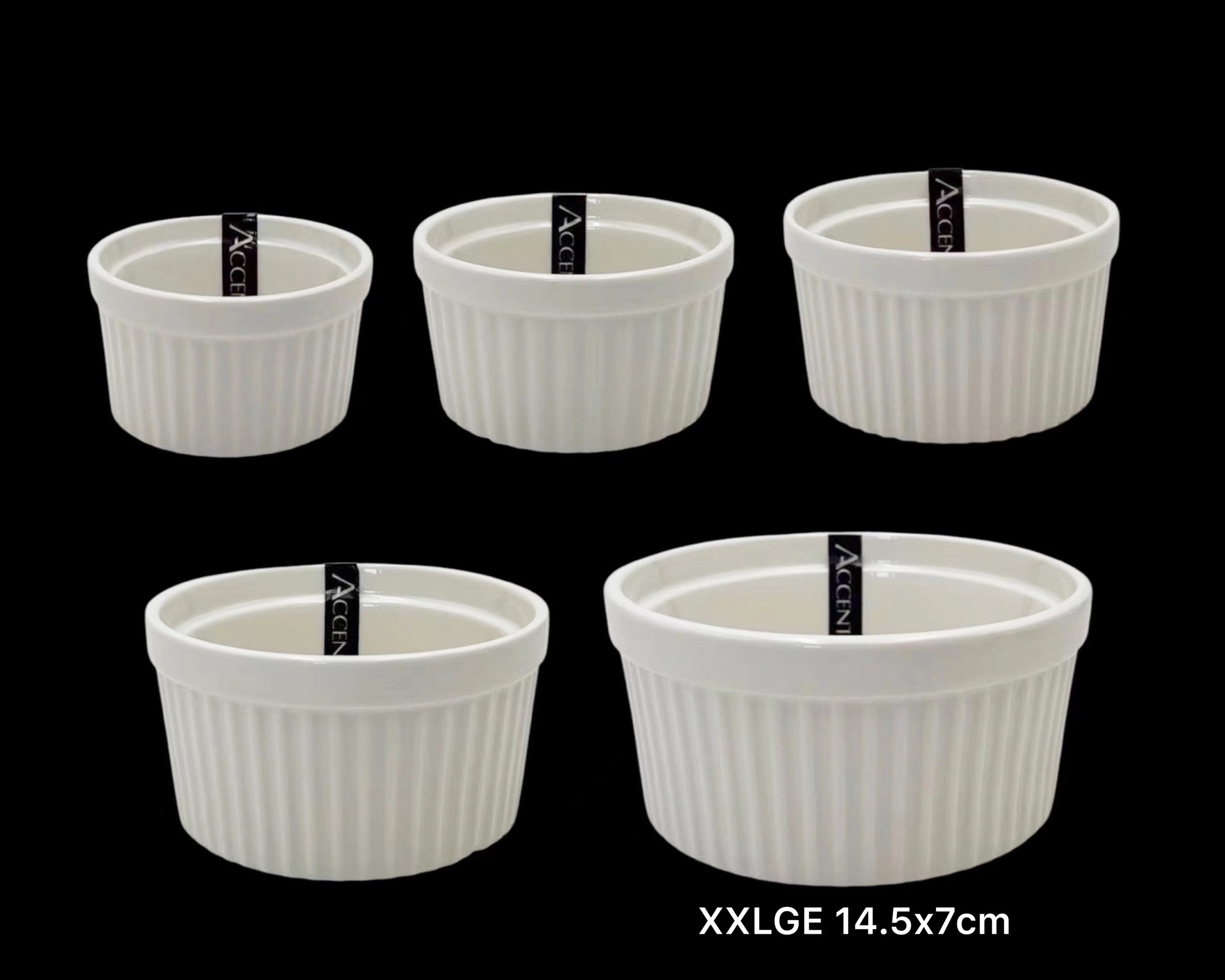 bulk 24 Xxlarge New Bone China Ramekln 14x7cm V637-KIT32844