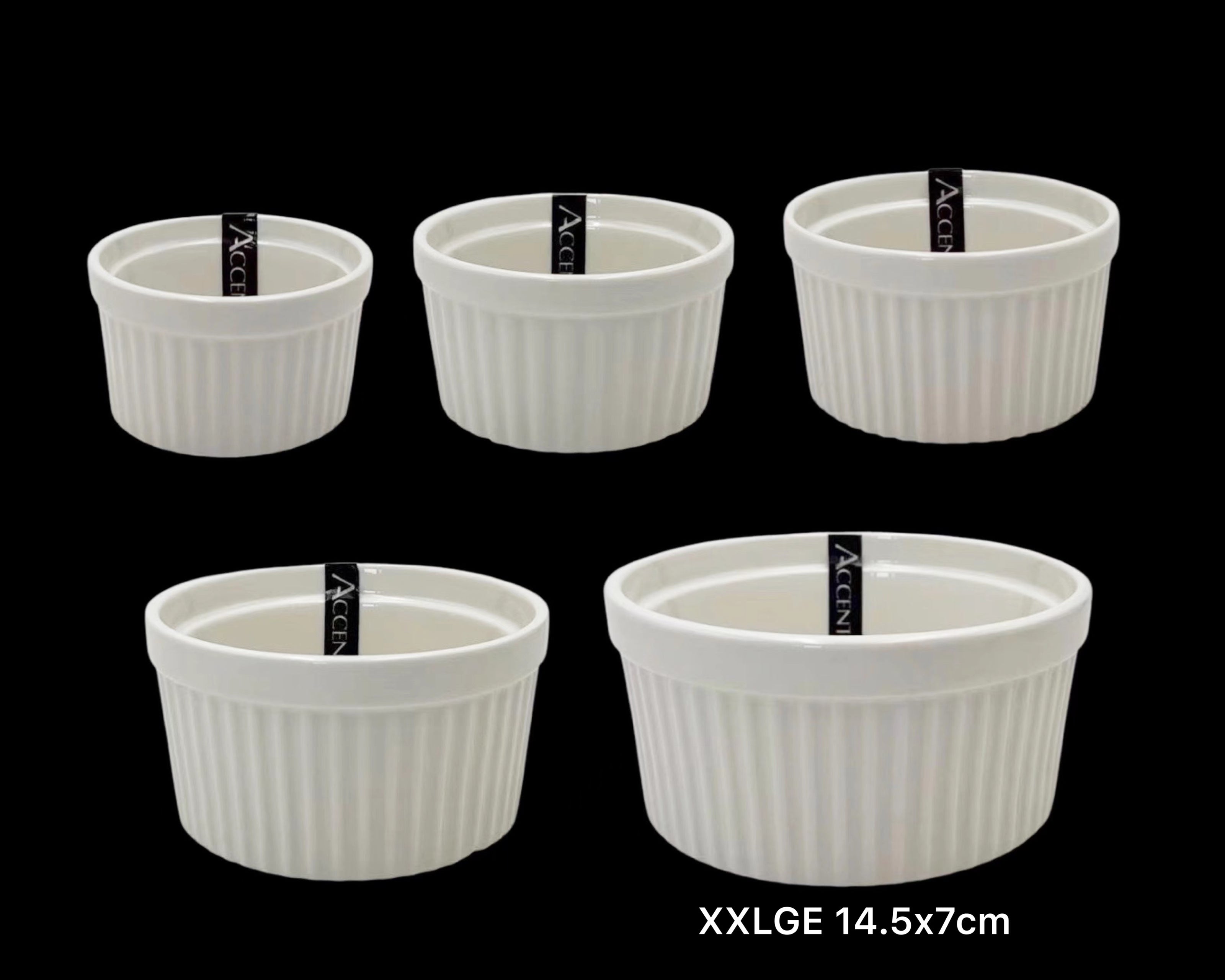 bulk 24 Xxlarge New Bone China Ramekln 14x7cm V637-KIT32844
