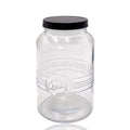 bulk 12 Glass Jar w Black Metal Lid 1300ml Canister 19cm V637-KIT32944