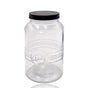 bulk 12 Glass Jar w Black Metal Lid 1300ml Canister 19cm V637-KIT32944