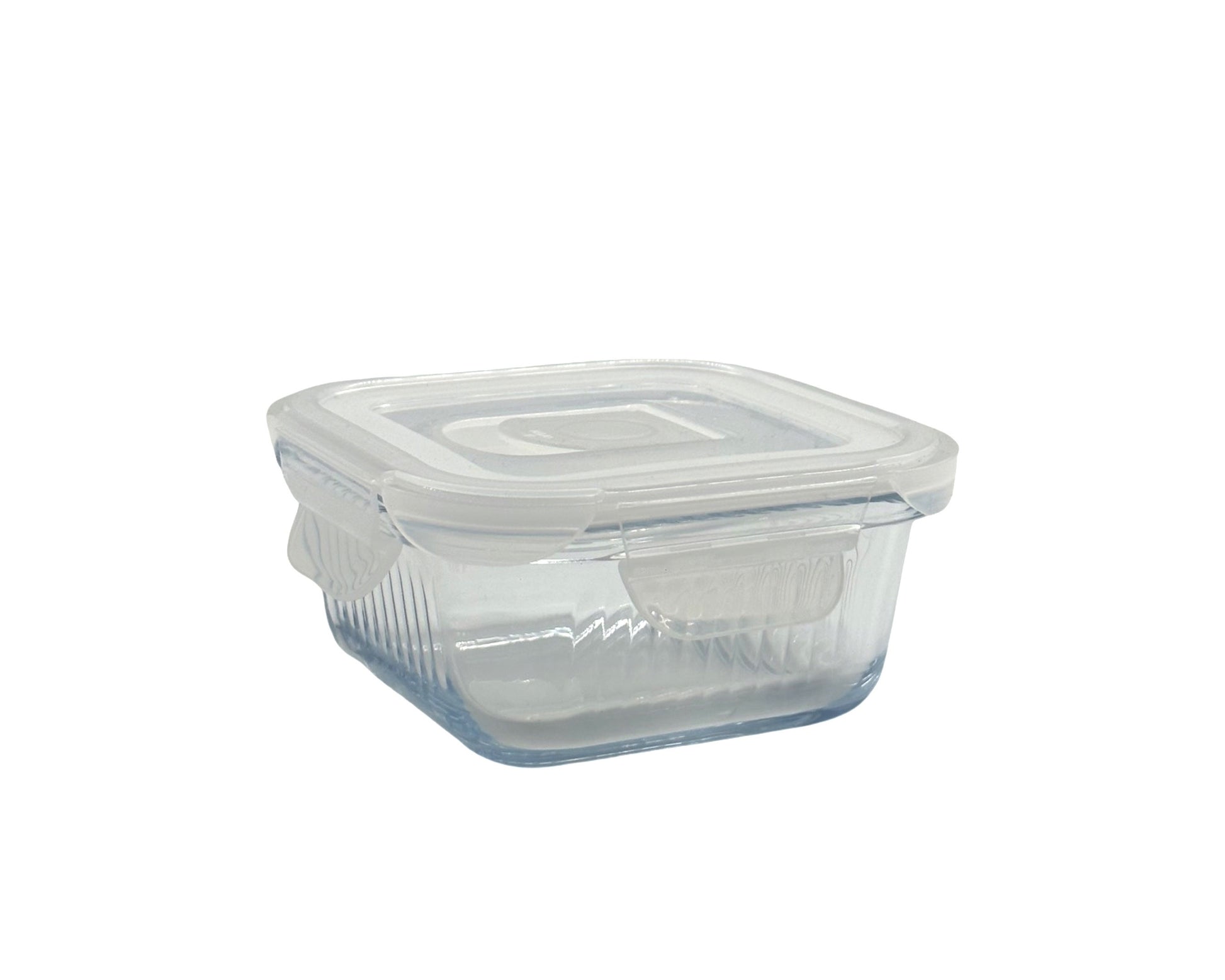 bulk 24 Borosilicate Glass Container W Lid Square 320ml 12x7cm V637-KIT35269