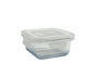 bulk 24 Borosilicate Glass Container W Lid Square 320ml 12x7cm V637-KIT35269