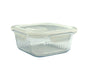 bulk 12 Borosilicate Glass Container W Lid Square 800ml 16x8cm V637-KIT35271