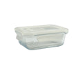 bulk 24 Borosilicate Glass Container W Lid Rect 370ml 15x6cm V637-KIT35272