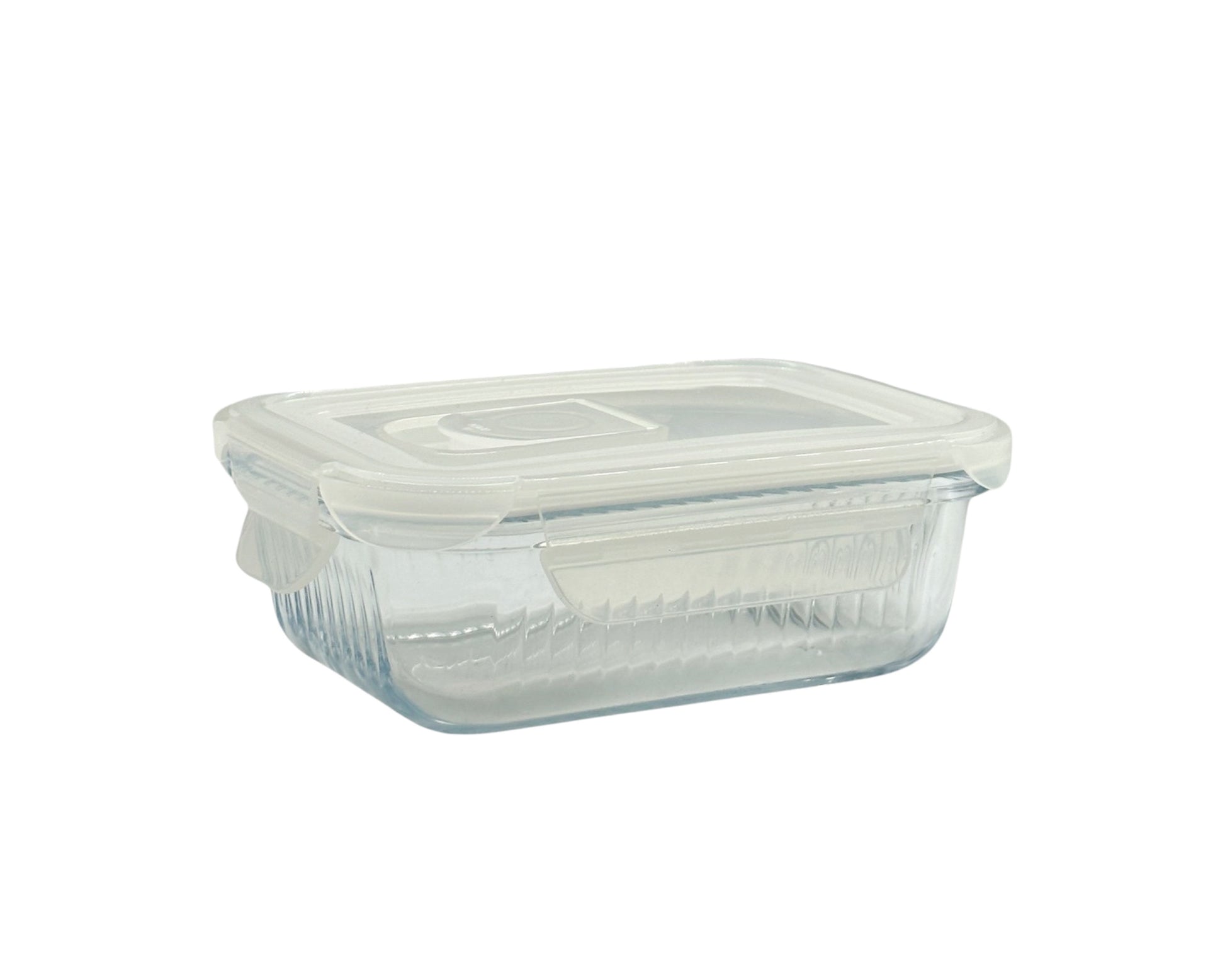 bulk 24 Borosilicate Glass Container W Lid Rect 370ml 15x6cm V637-KIT35272