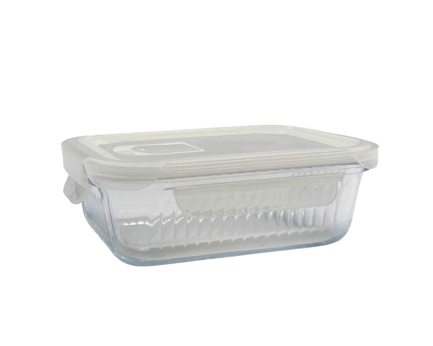 bulk 12 Borosilicate Glass Container W Lid Rect 640ml 18x7cm V637-KIT35273