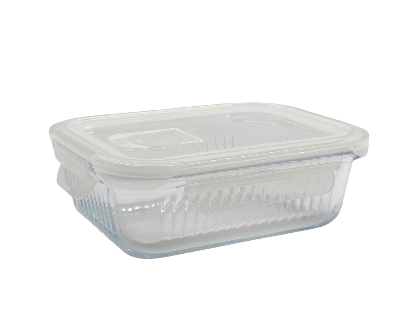 bulk 12 Borosilicate Glass Container W Lid Rect 1040ml 20x8cm V637-KIT35274