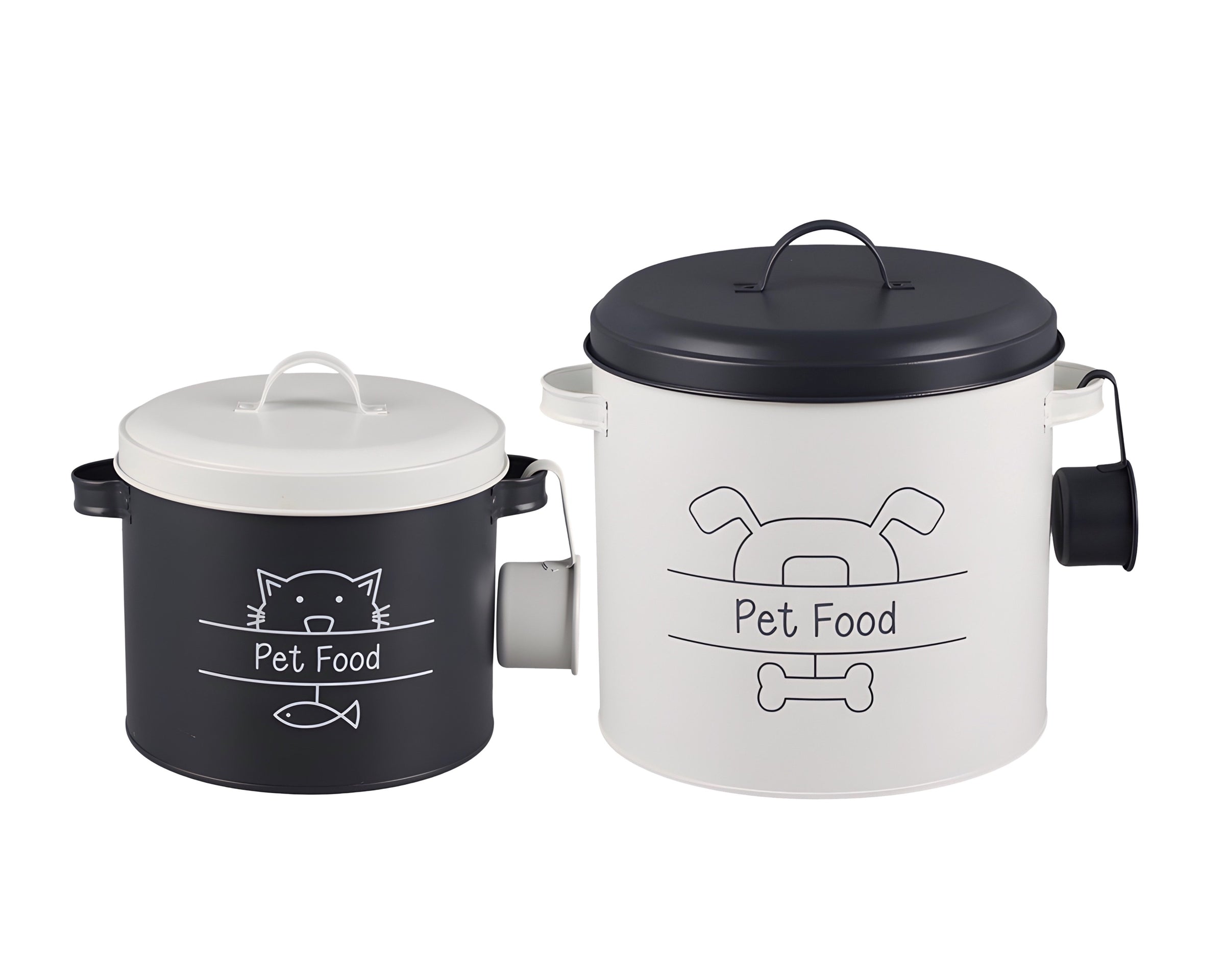 Set 2 Metal Pet Food Storage Tin 30x27cm V637-KIT35880