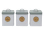 Set 3 Metal Kitchen Storage Tin Sugar Tea Coffee 18cm V637-KIT37019