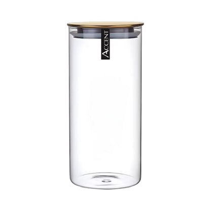 bulk 12 Glass Jar w Gold Metal Lid 10x25cm V637-KIT38453
