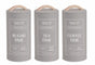 Set 3 Almond Cream Metal Coffee Tea Sugar Storage Tins 11x19cm V637-KIT38459