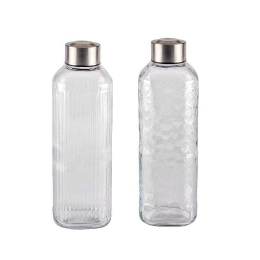 bulk 12 Glass Bottle w Metal Screw Lid 1Lt Assort 8x23cm V637-KIT38463