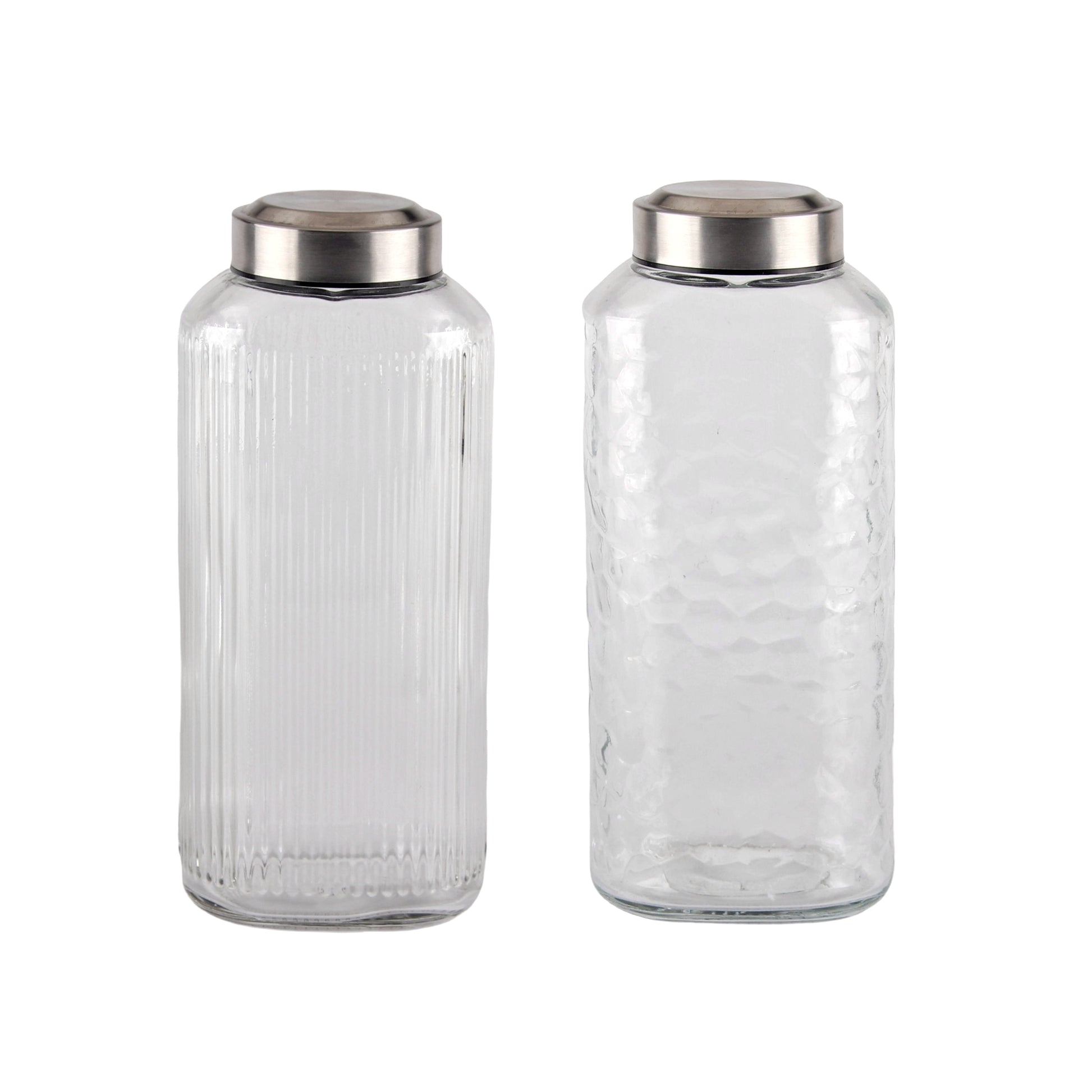 bulk 12 Glass Bottle w Metal Screw Lid 1.3Lt Assort 10x25cm V637-KIT38464