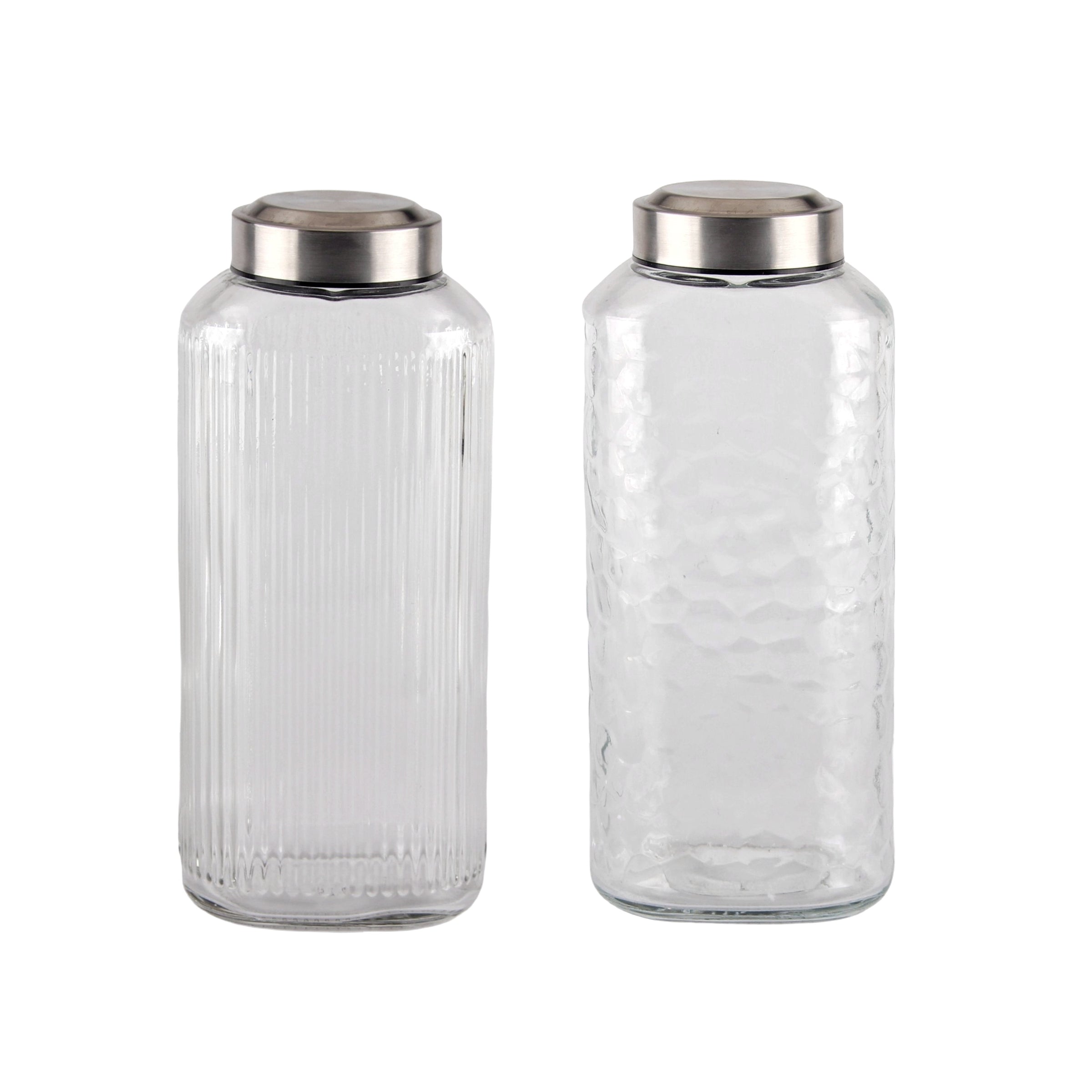 bulk 12 Glass Bottle w Metal Screw Lid 1.3Lt Assort 10x25cm V637-KIT38464