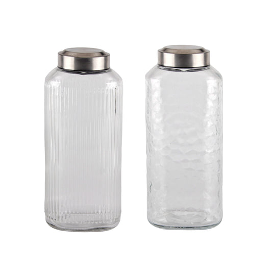 bulk 12 Glass Bottle w Metal Screw Lid 1.3Lt Assort 10x25cm V637-KIT38464