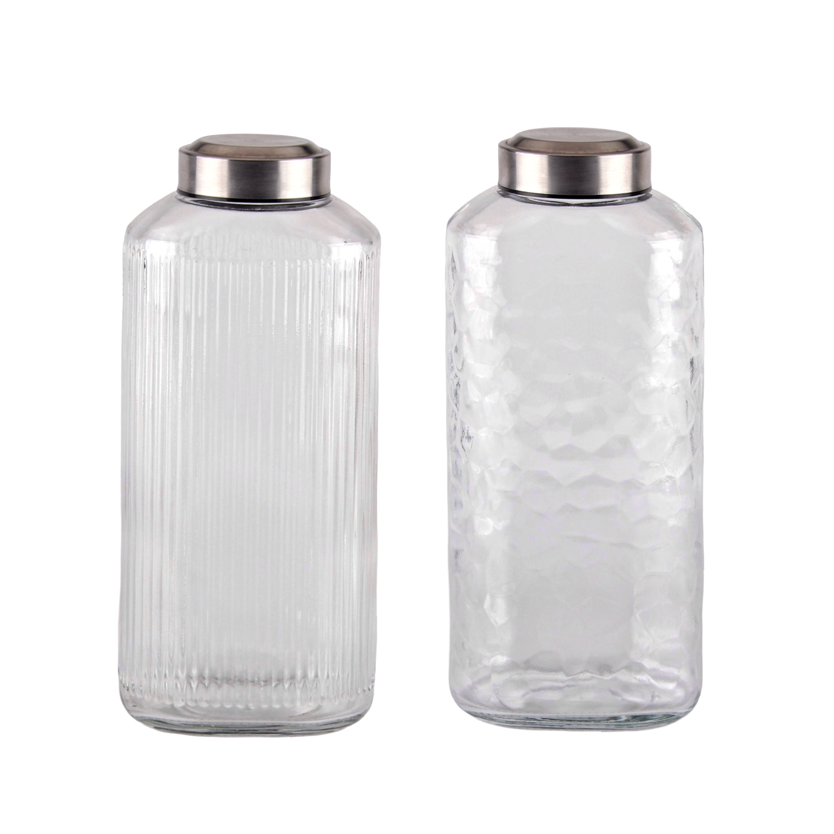 bulk 6 Glass Bottle w Metal Screw Lid 1.8Lt Assort 11x30cm V637-KIT38465