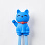 Maneki Trainer Chopsticks Lucky Cat in Blue V637-L0005B