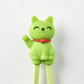 Maneki Trainer Chopsticks Lucky Cat in Green V637-L0005G