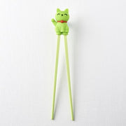 Maneki Trainer Chopsticks Lucky Cat in Green V637-L0005G