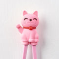 Maneki Trainer Chopsticks Lucky Cat in Pink V637-L0005P