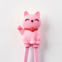 Maneki Trainer Chopsticks Lucky Cat in Pink V637-L0005P
