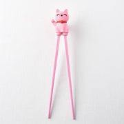 Maneki Trainer Chopsticks Lucky Cat in Pink V637-L0005P