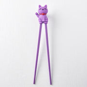 Maneki Trainer Chopsticks Lucky Cat in Purple V637-L0005PPL