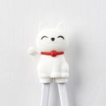 Maneki Trainer Chopsticks Lucky Cat in White V637-L0005W