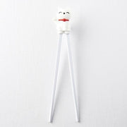 Maneki Trainer Chopsticks Lucky Cat in White V637-L0005W