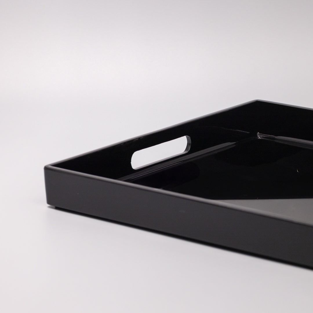Tray Rectangular 42cm Black Lacquerware V637-L0192