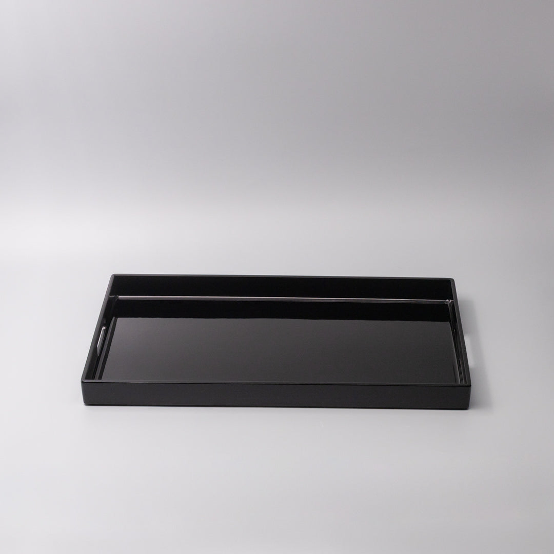 Tray Rectangular 42cm Black Lacquerware V637-L0192
