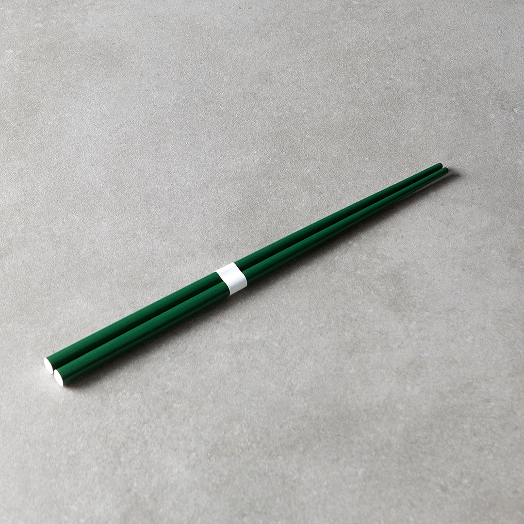 Chopsticks Lacquered Dark Green & White V637-L0316