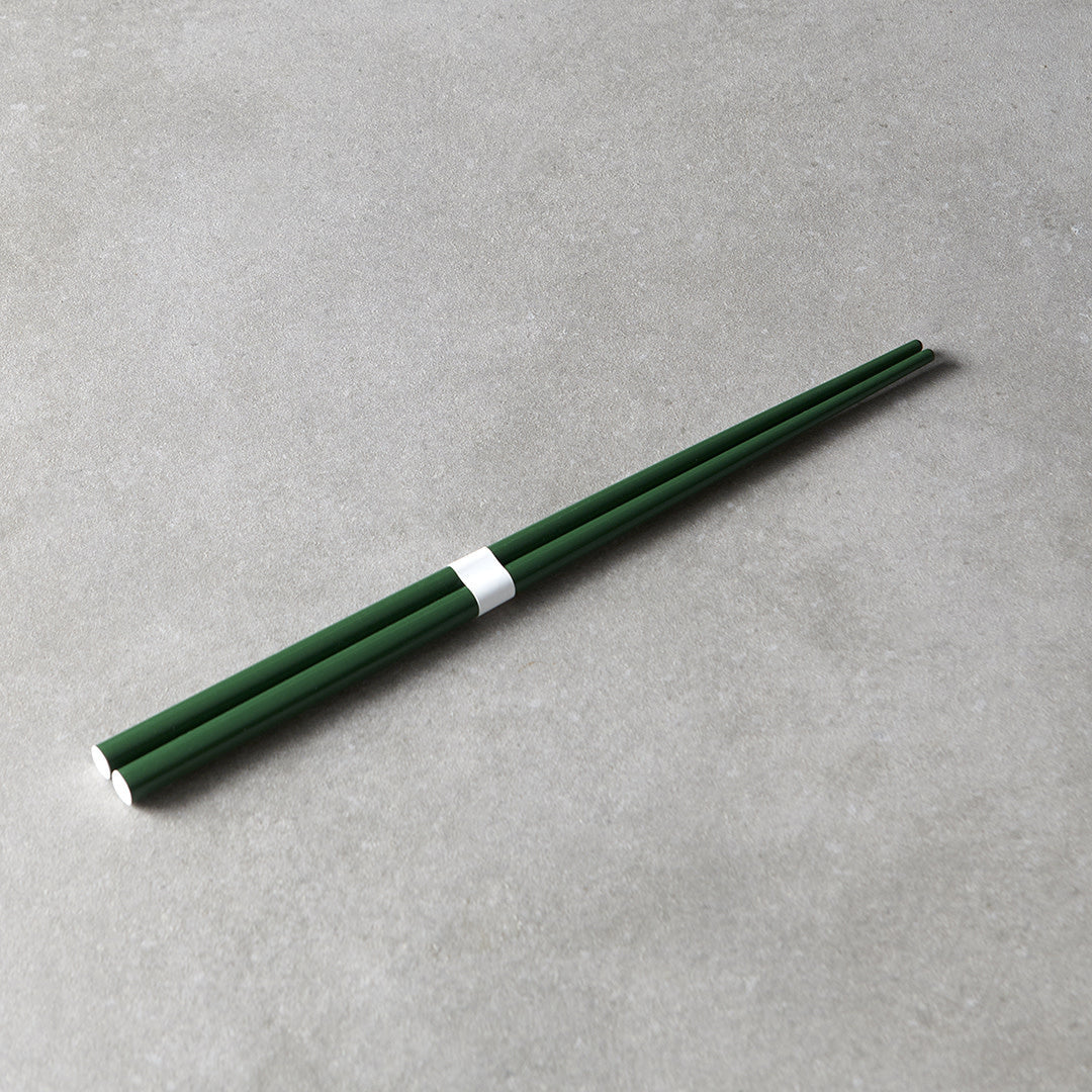 Chopsticks Lacquered Dark Green & White V637-L0316